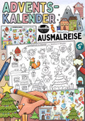 Adventskalender Ausmalreise bis Weihnachten – Ausmalbild von Doodleteacher