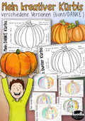Mein kreativer Kürbis – bunt & Danke-Kürbis zu Erntedank von Doodleteacher