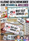 Abschiedsgeschenk Zeugnis – Grußkarte für Schokoriegel "Du bist gut genug!" (Freebie)