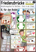 Friedensbrücke / A4 Schilder für den Boden im Klassenzimmer / Streitschlichter