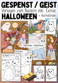 Gespenst basteln zu Halloween – Bastelvorlage & Ausmalbilder von Doodleteacher