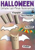 Fledermaus aus Klorolle basteln – Halloween Vorlage von Doodleteacher