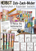 Zickzack-Bilder zum Herbst basteln – Kippbilder von Doodleteacher