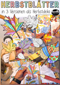 Herbstblätter zum Ausmalen – Herbstdeko Vorlage von Doodleteacher