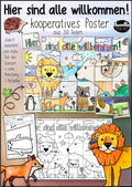 Hier sind alle willkommen! Kooperatives Poster / Gemeinschaftsbild @Mutmachkarten