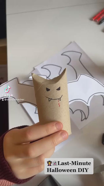Video: Fledermaus aus Klorolle basteln – Halloween Vorlage – Doodleteacher